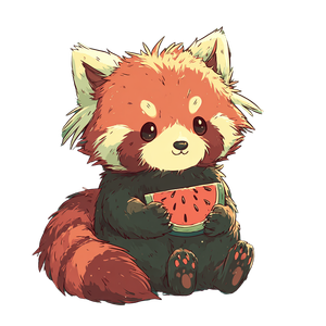 Red Panda Eating Vinyl Car Decal Sticker – Waterproof & UV-Resistant 3.4133333333333336"