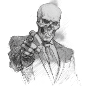 Skeleton Lawyer Sketch Vinyl Car Decal Sticker – Waterproof & UV-Resistant 3.4133333333333336"
