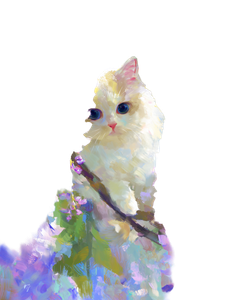 Fluffy Mischievous Cat Vinyl Car Decal Sticker – Waterproof & UV-Resistant 4.1066666666666665"