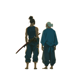 Ninja Duo Silhouette Vinyl Car Decal Sticker – Waterproof & UV-Resistant 3.4133333333333336"