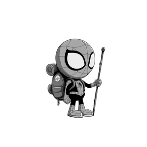 Cartoon Spiderman Hiking Vinyl Car Decal Sticker – Waterproof & UV-Resistant 3.4133333333333336"