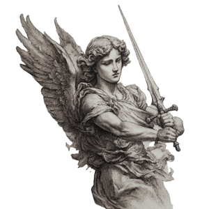 Archangel With Sword V3 Vinyl Car Decal Sticker – Waterproof & UV-Resistant 3.4133333333333336"