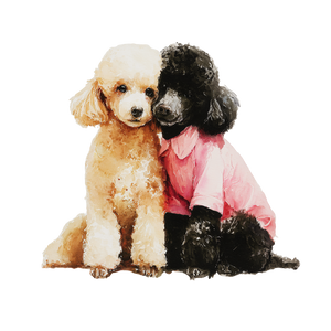 Fluffy Poodles Hugging Vinyl Car Decal Sticker – Waterproof & UV-Resistant 3.4133333333333336"