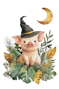 Witch Hat Pig Vinyl Car Decal Sticker – Waterproof & UV-Resistant 4.4