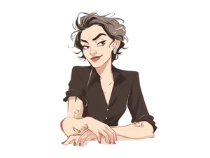 Androgynous Bartender Vinyl Car Decal Sticker – Waterproof & UV-Resistant 6.1866666666666665"