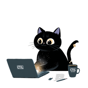 Tech-Savvy Cat V3 Vinyl Car Decal Sticker – Waterproof & UV-Resistant 3.4133333333333336"