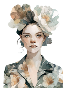 Floral Watercolor Portrait V2 Vinyl Car Decal Sticker – Waterproof & UV-Resistant 4.1066666666666665"
