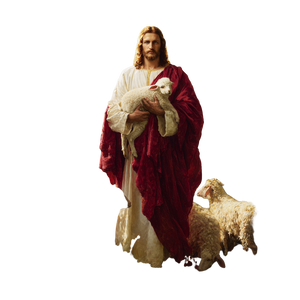 Jesus With Lamb V30 Vinyl Car Decal Sticker – Waterproof & UV-Resistant 6.826666666666667"