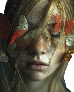 Ethereal Butterfly Portrait V2 Vinyl Car Decal Sticker – Waterproof & UV-Resistant 4.0"