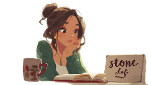 Cafe Study Girl Vinyl Car Decal Sticker – Waterproof & UV-Resistant 2.72"