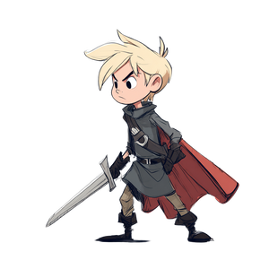 Blonde Knight Chibi Vinyl Car Decal Sticker – Waterproof & UV-Resistant 6.826666666666667"