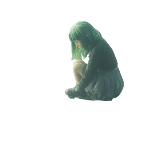Green-Haired Woman V11 Vinyl Car Decal Sticker – Waterproof & UV-Resistant 3.4133333333333336"