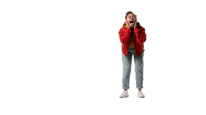 Screaming Teen Girl Vinyl Car Decal Sticker – Waterproof & UV-Resistant 5.4