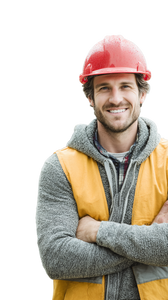 Confident Construction Worker V18 Vinyl Car Decal Sticker – Waterproof & UV-Resistant 9.706666666666667"
