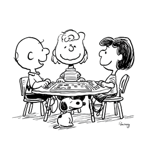 Peanuts Style Game Night Vinyl Car Decal Sticker – Waterproof & UV-Resistant 3.4133333333333336"