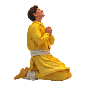 Praying Hindu Man V2 Vinyl Car Decal Sticker – Waterproof & UV-Resistant 3.4133333333333336"