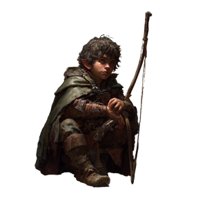 Dark-Haired Halfling Vinyl Car Decal Sticker – Waterproof & UV-Resistant 3.4133333333333336"