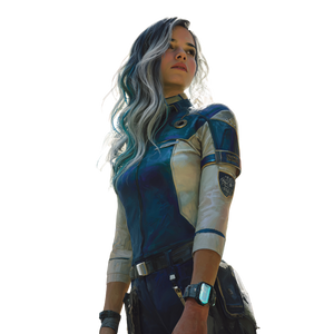 Futuristic Guardian Portrait Vinyl Car Decal Sticker – Waterproof & UV-Resistant 6.826666666666667"