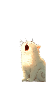 Yawning Stretching Cat Vinyl Car Decal Sticker – Waterproof & UV-Resistant 4.8533333333333335"