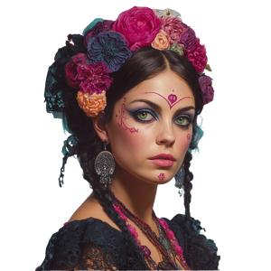 Mexican Catrina Girl Vinyl Car Decal Sticker – Waterproof & UV-Resistant 3.4133333333333336"