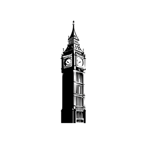 Big Ben Pictogram V2 Vinyl Car Decal Sticker – Waterproof & UV-Resistant 3.4133333333333336"