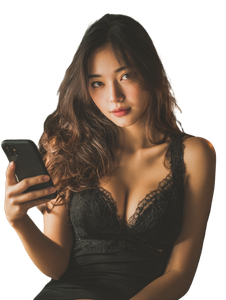Asian Woman Selfie Vinyl Car Decal Sticker – Waterproof & UV-Resistant 8.213333333333333"
