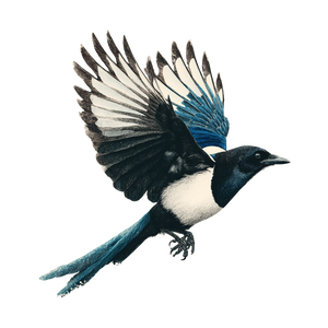 Magpie In Flight V3 Vinyl Car Decal Sticker – Waterproof & UV-Resistant 3.4133333333333336"
