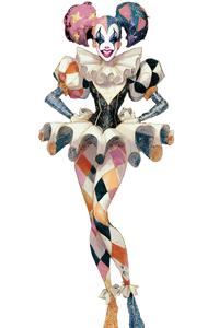 Female Harlequin Clown Vinyl Car Decal Sticker – Waterproof & UV-Resistant 4.4