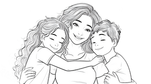 Cartoon Latina Mom Hug Vinyl Car Decal Sticker – Waterproof & UV-Resistant 5.4