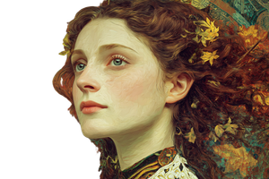 Ethereal Art Nouveau Portrait Vinyl Car Decal Sticker – Waterproof & UV-Resistant 2.986666666666667"