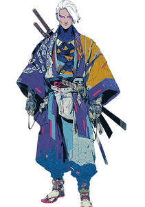 Anime Samurai Portrait Vinyl Car Decal Sticker – Waterproof & UV-Resistant 8.6