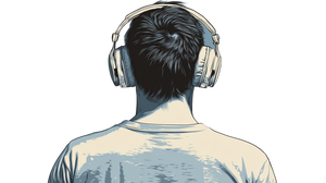 Korean Man Headphones Vinyl Car Decal Sticker – Waterproof & UV-Resistant 5.4