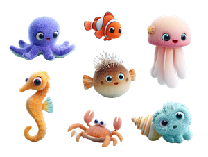 Joyful Marine Creatures Vinyl Car Decal Sticker – Waterproof & UV-Resistant 6.1866666666666665"