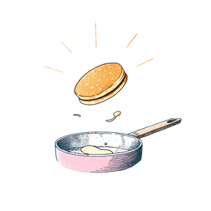 Flying Pancake Pan Vinyl Car Decal Sticker – Waterproof & UV-Resistant 6.826666666666667"