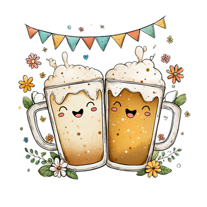 Cheerful Beer Glasses Vinyl Car Decal Sticker – Waterproof & UV-Resistant 3.4133333333333336"