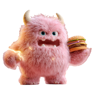Pink Fluffy Monster V3 Vinyl Car Decal Sticker – Waterproof & UV-Resistant 3.4133333333333336"