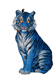 Fantasy Blue Tiger Vinyl Car Decal Sticker – Waterproof & UV-Resistant 4.32"