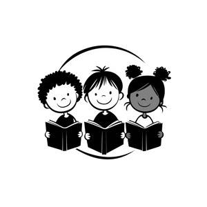 Children With Books V2 Vinyl Car Decal Sticker – Waterproof & UV-Resistant 6.826666666666667"