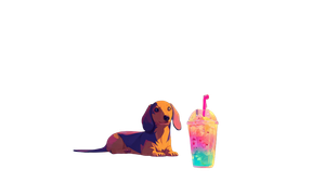 Cheerful Dachshund Scene Vinyl Car Decal Sticker – Waterproof & UV-Resistant 5.4