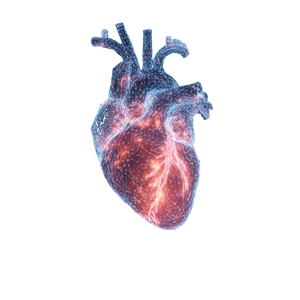Futuristic Digital Heart Vinyl Car Decal Sticker – Waterproof & UV-Resistant 3.4133333333333336"