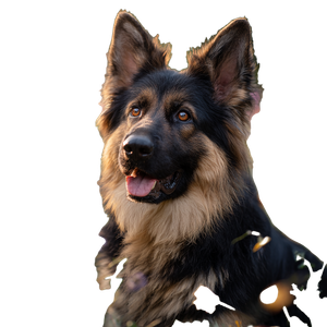 German Shepherd In Garden Vinyl Car Decal Sticker – Waterproof & UV-Resistant 3.4133333333333336"