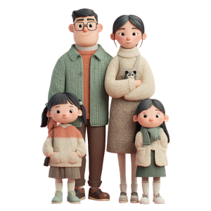 Cute Asian Family V2 Vinyl Car Decal Sticker – Waterproof & UV-Resistant 3.4133333333333336"