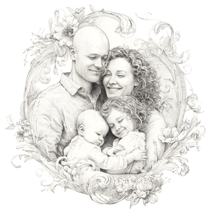 Loving Family Illustration V2 Vinyl Car Decal Sticker – Waterproof & UV-Resistant 6.826666666666667"