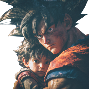 Goku With Son Vinyl Car Decal Sticker – Waterproof & UV-Resistant 3.4133333333333336"