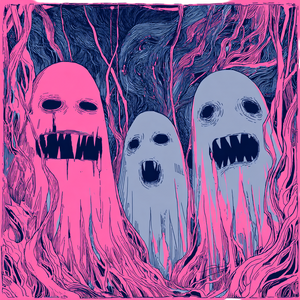 Creepy Phonk Ghosts Vinyl Car Decal Sticker – Waterproof & UV-Resistant 3.4133333333333336"