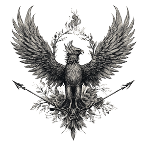 Fiery Phoenix Drawing Vinyl Car Decal Sticker – Waterproof & UV-Resistant 3.4133333333333336"