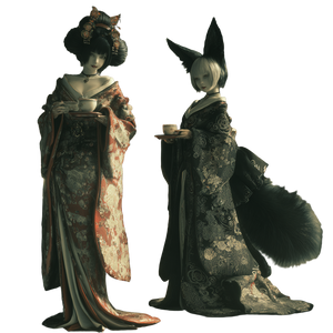 Elegant Fox Courtesan Vinyl Car Decal Sticker – Waterproof & UV-Resistant 3.4133333333333336"