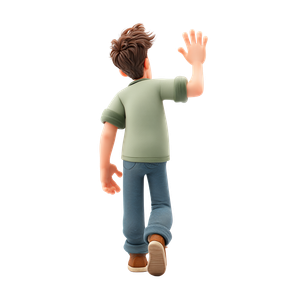Cartoon Man Waving Vinyl Car Decal Sticker – Waterproof & UV-Resistant 3.4133333333333336"