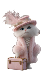 Elegant Traveling Kitten Vinyl Car Decal Sticker – Waterproof & UV-Resistant 4.8533333333333335"