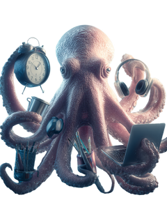 Multitasking Octopus Person Vinyl Car Decal Sticker – Waterproof & UV-Resistant 8.0"